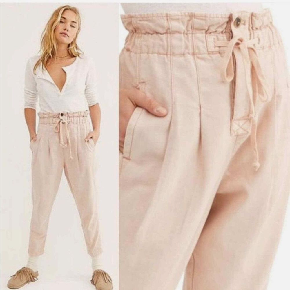 Free People Margate Pleated Trouser Dark Rose Size S